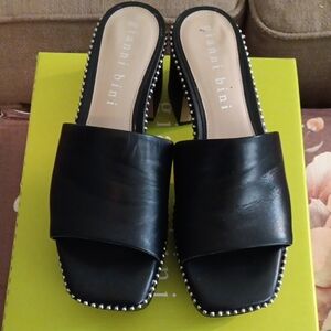 Gianni Bini Black Studded Mules